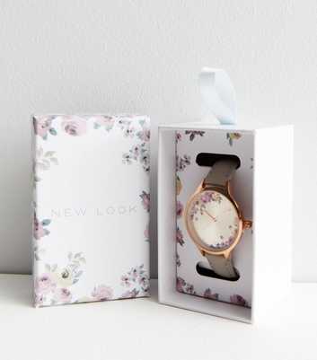 Rose Gold Floral Watch