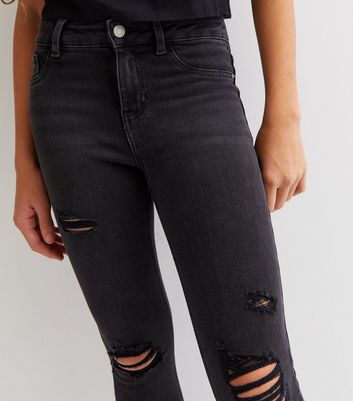 Black ripped 2025 jeans teens