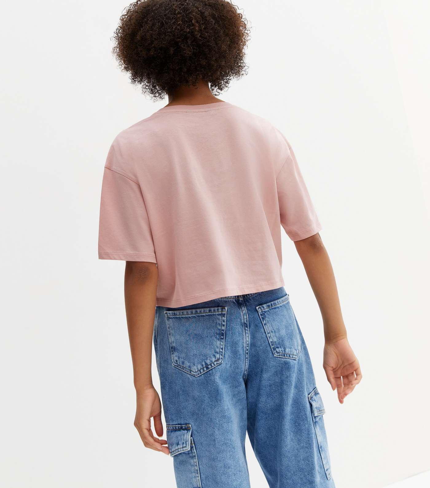 Girls Pale Pink Drop Shoulder Boxy T-Shirt Image 4