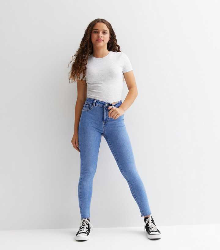Girls Blue Hallie Skinny Jeans | New Look