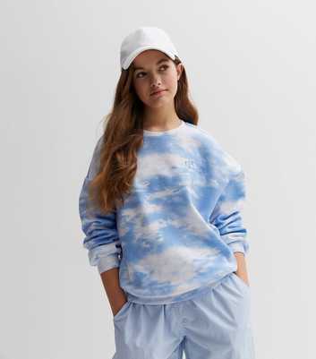 KIDS ONLY Blue Textured Tie Dye Logo Sweatshirt