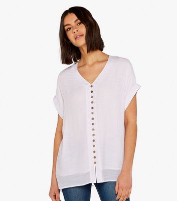 Click to view product details and reviews for Apricot Cream Button Front Short Sleeve Top New Look.