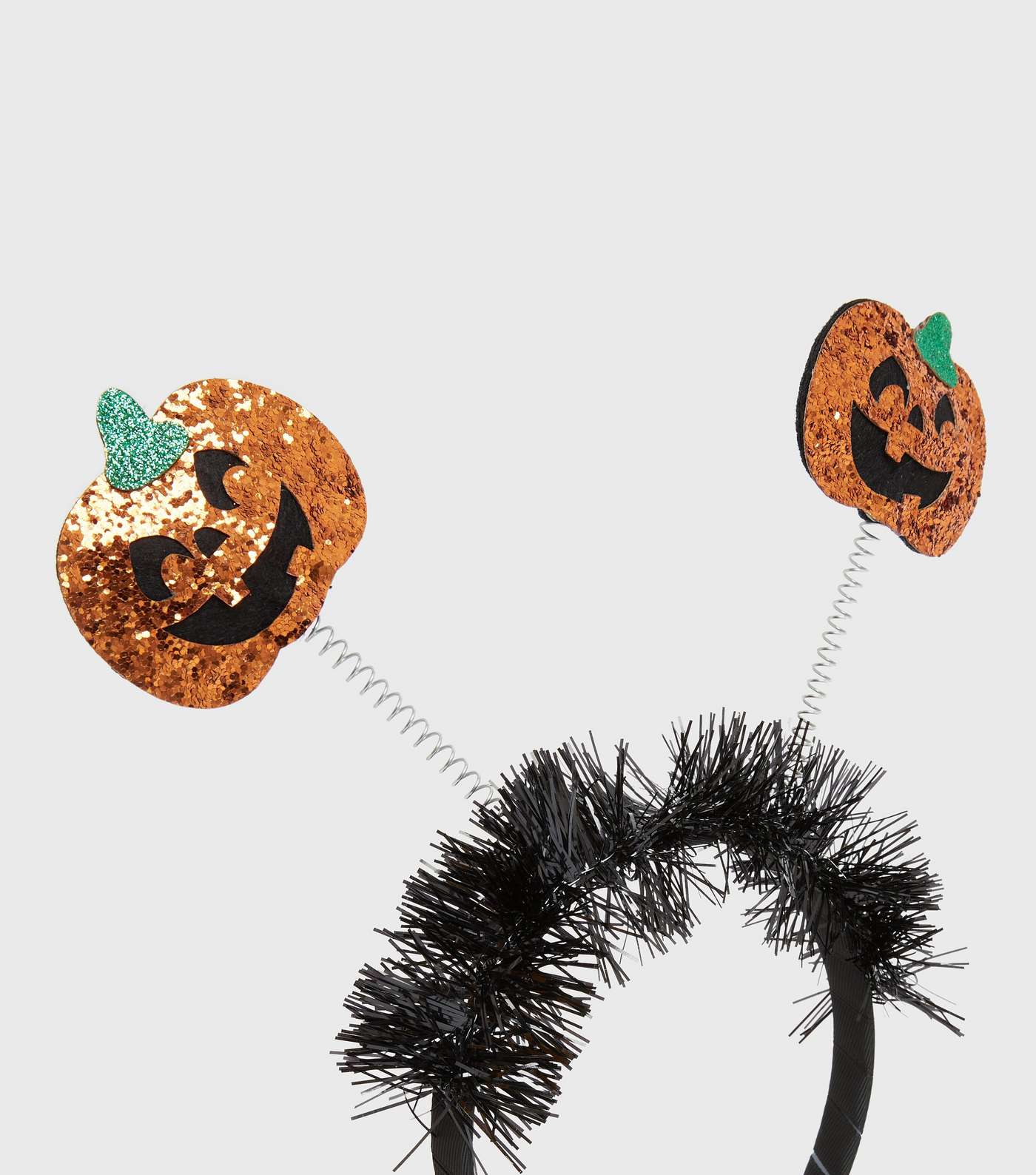 Black Glitter Pumpkin Bopper Headband Image 4