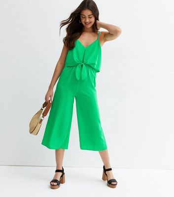 sleeveless green jumpsuit