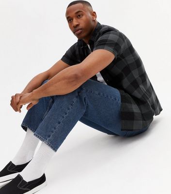 Dark Grey Check Short Sleeve Shirt 