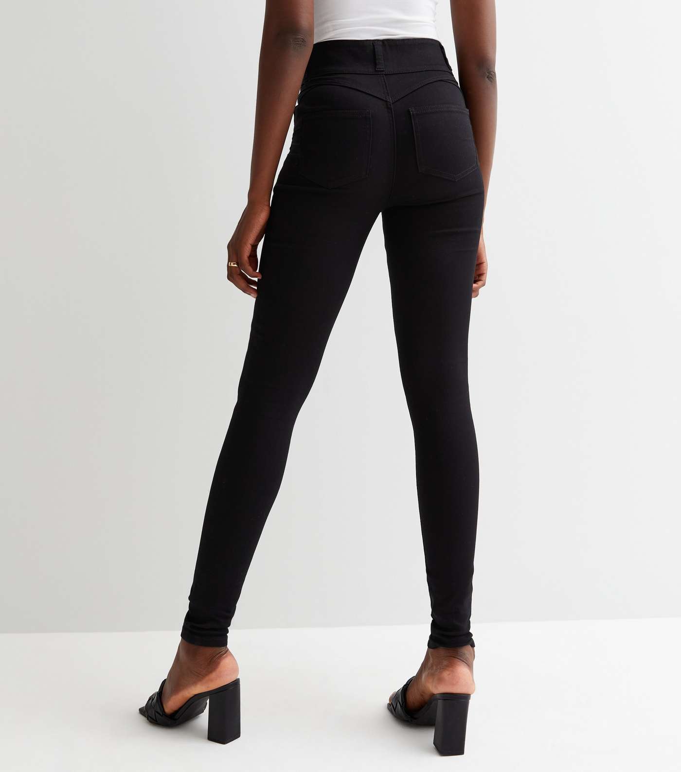 Tall Black Lift & Shape High Waist Yazmin Skinny Jeans Image 4