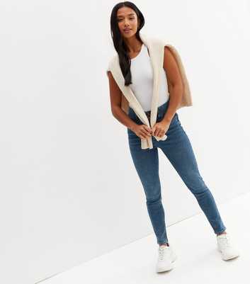 Petite Blue Lift & Shape High Waist Yazmin Skinny Jeans