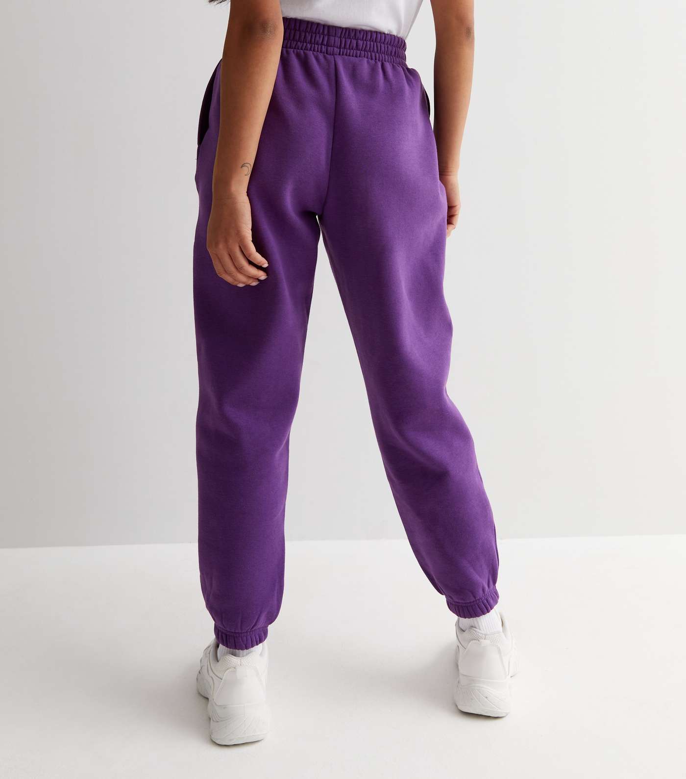 Petite Purple Jersey Cuffed Joggers Image 4