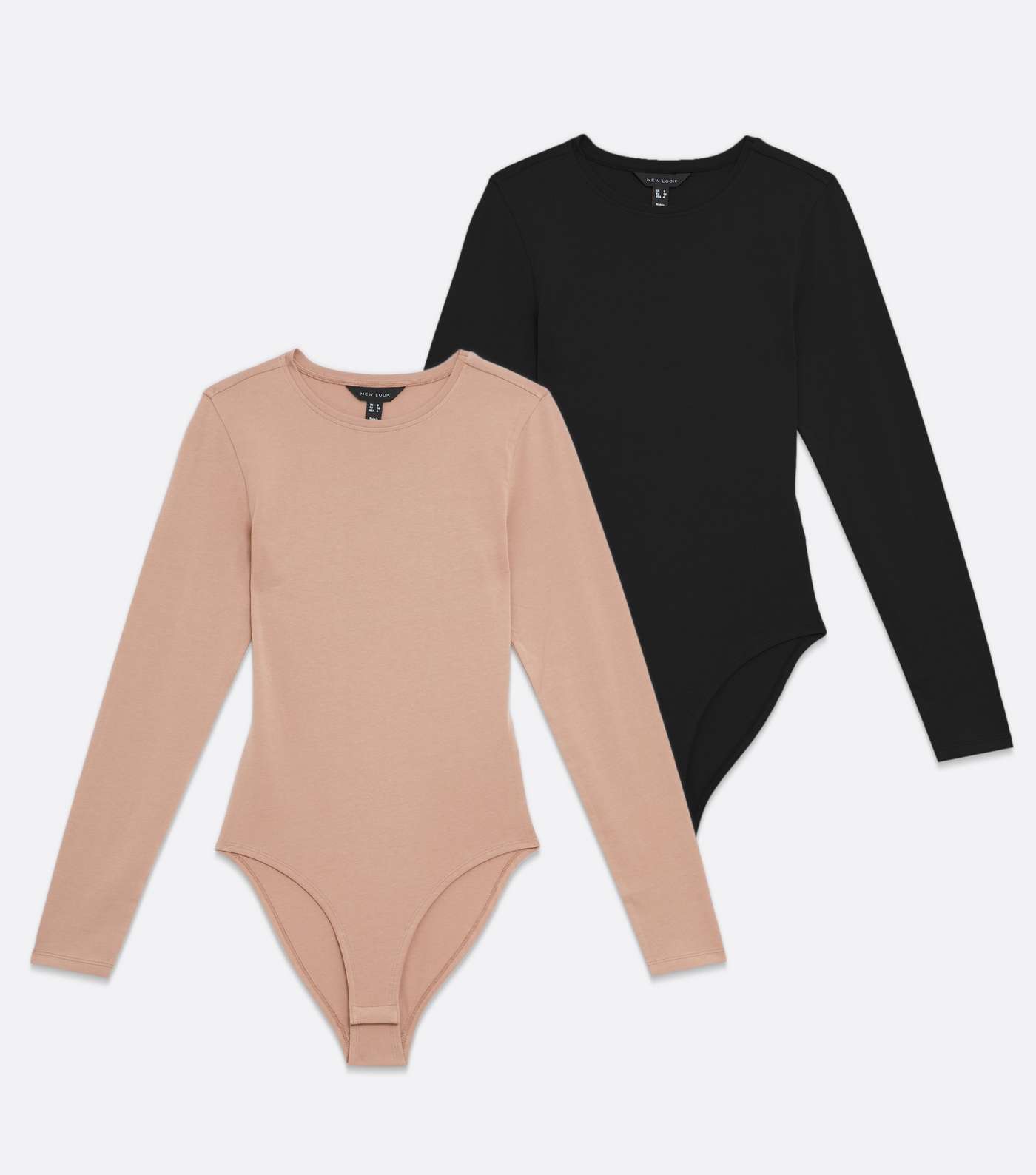 2 Pack Light Brown and Black Long Sleeve Bodysuits Image 5