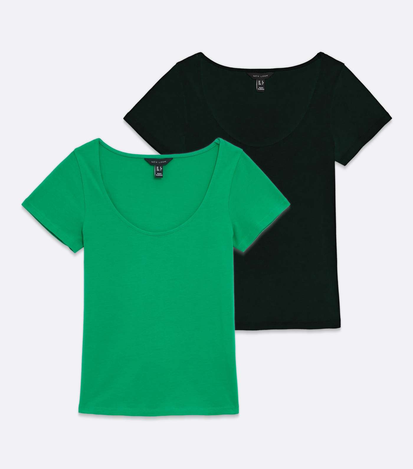 2 Pack Black and Green Scoop Neck T-Shirts Image 5