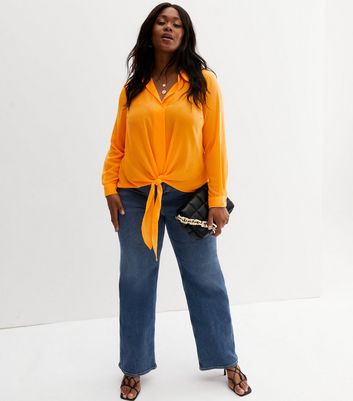 Orange store chiffon top