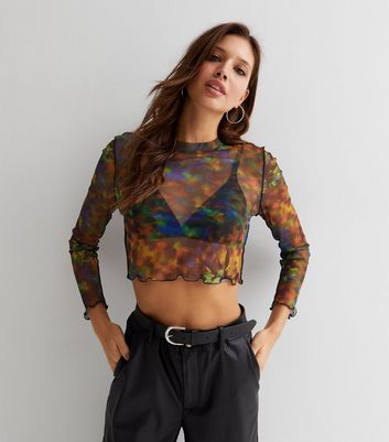 Fashion Tops Long Tops Zara Long Top abstract pattern casual look 