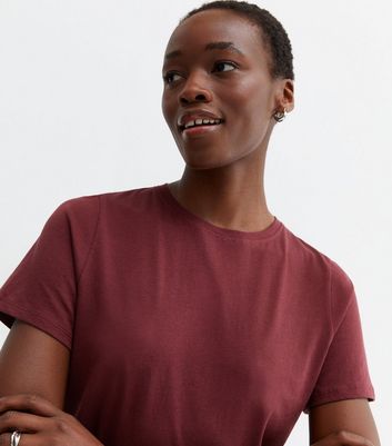 Burgundy crew neck t shirt Clearance
