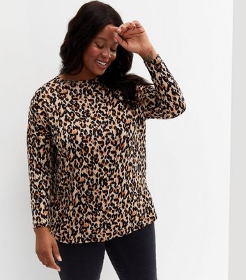 Fine knit sale leopard print jumper