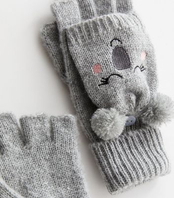 Ladies grey knitted best sale gloves