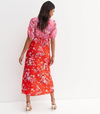 Two tone floral dress sale