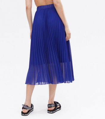 Blue chiffon 2025 pleated skirt