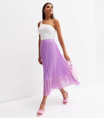 Pink pleated outlet skirt new look