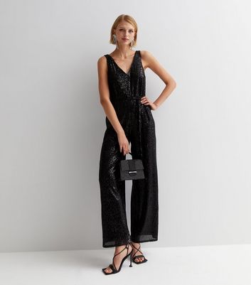 Sequin jumpsuit hot sale new look