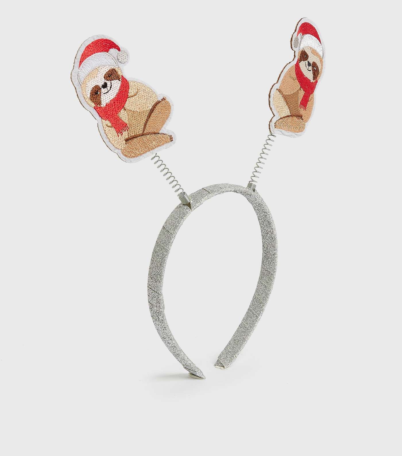 Silver Christmas Sloth Bopper Headband Image 3