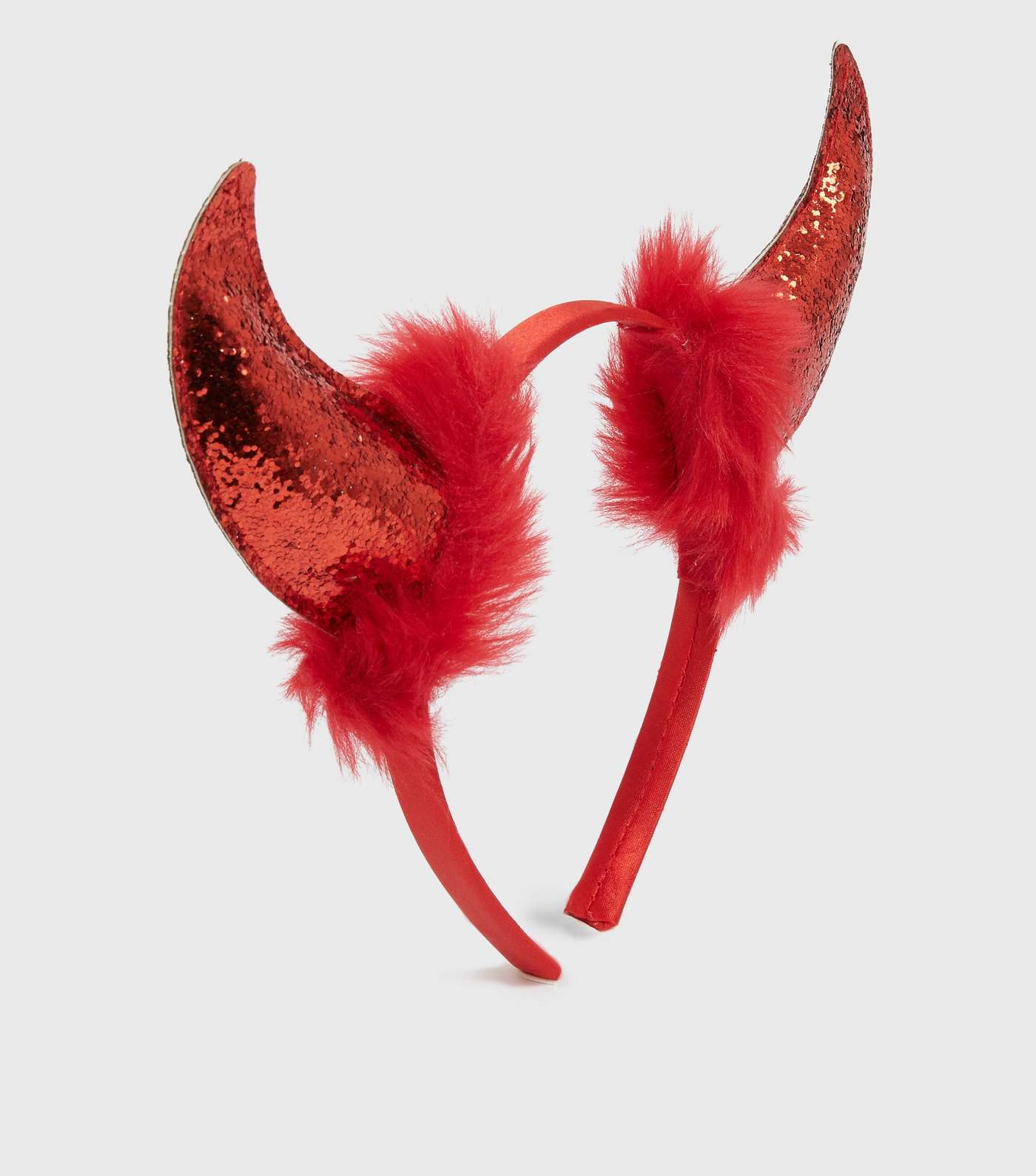 Red Devil Glitter Horns Headband Image 3