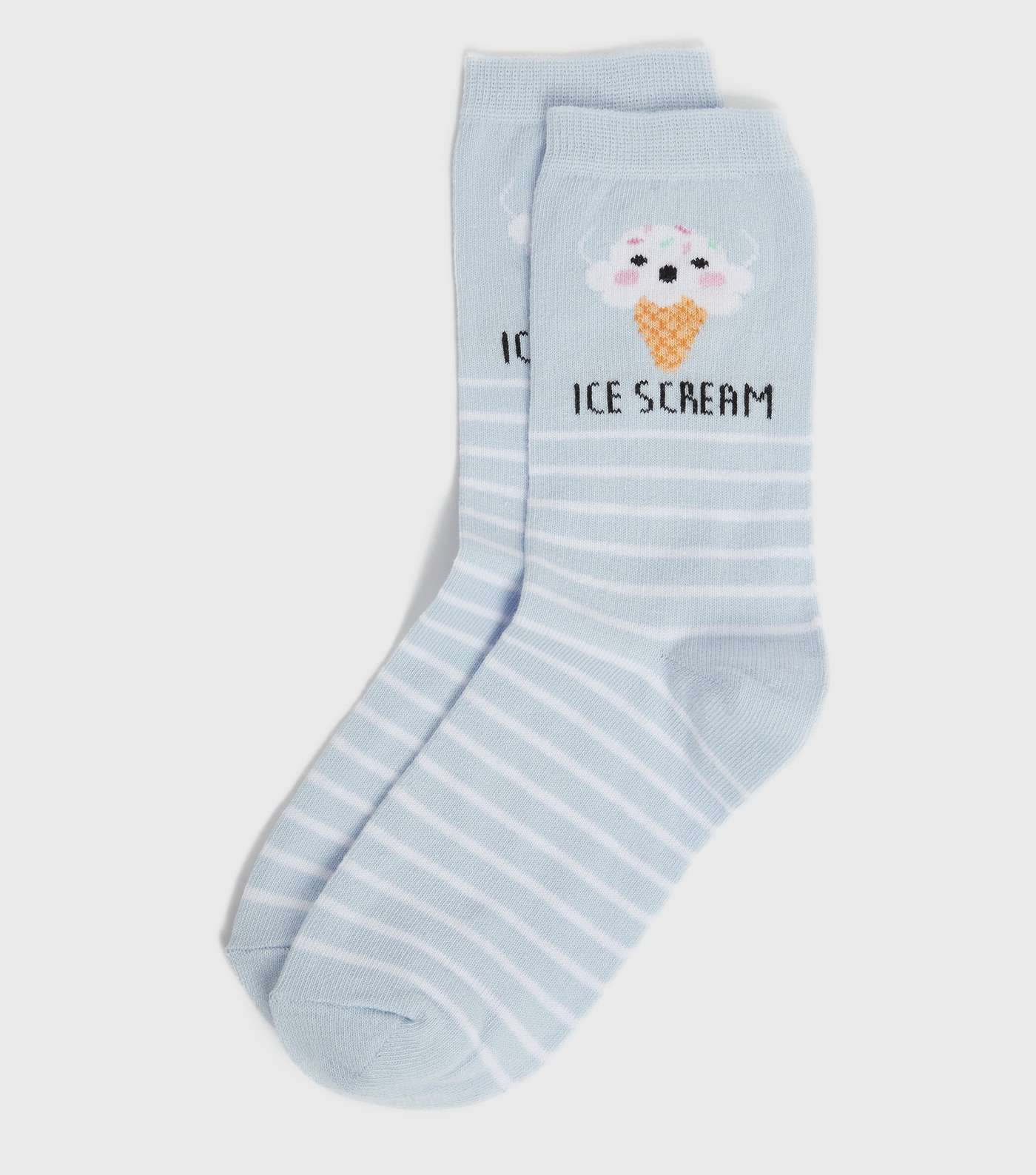 Pale Blue Stripe Ice Scream Socks
