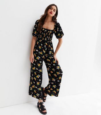 black floral pantsuit