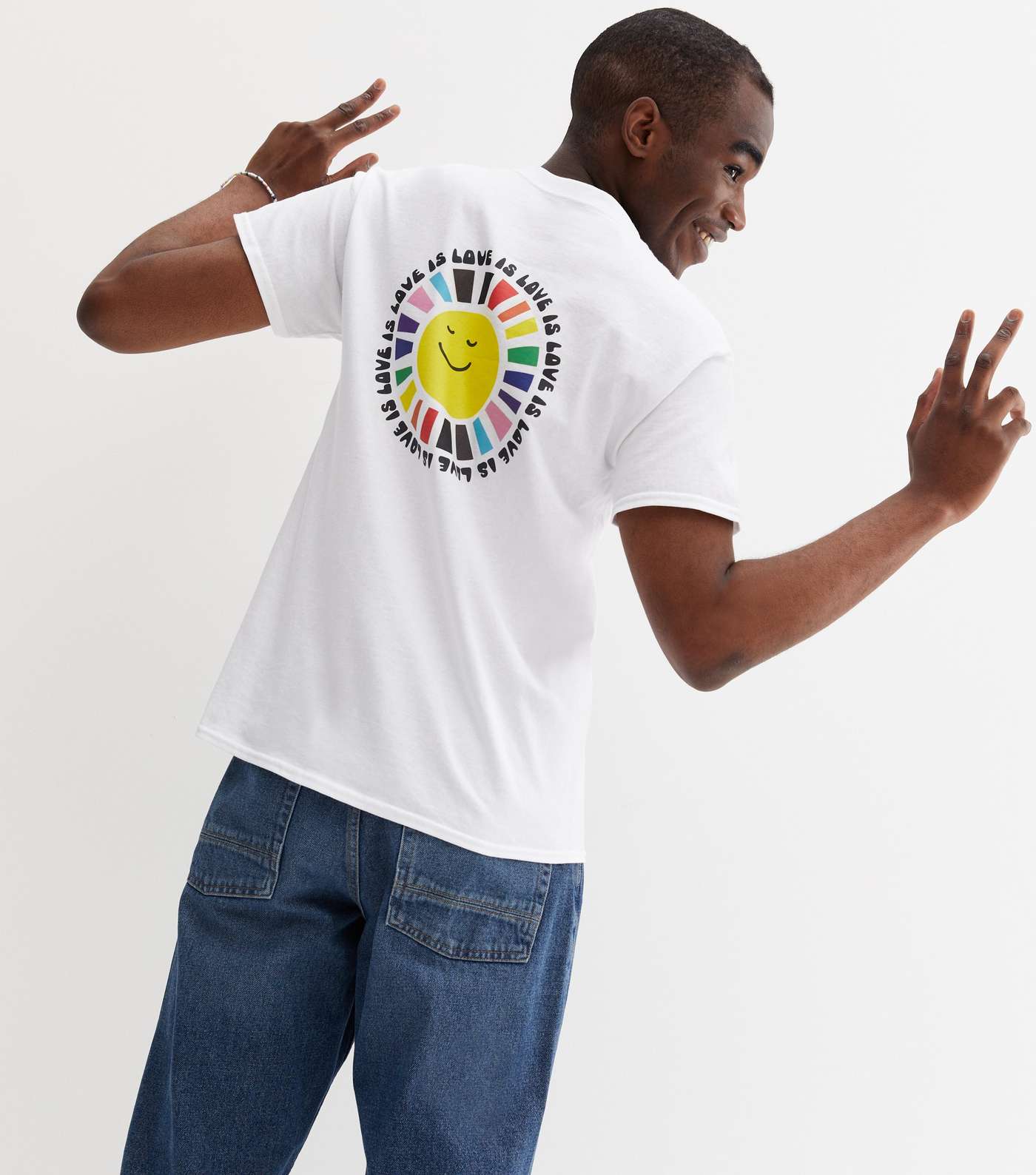 White Sun Love is Love Logo Pride Charity T-Shirt Image 2
