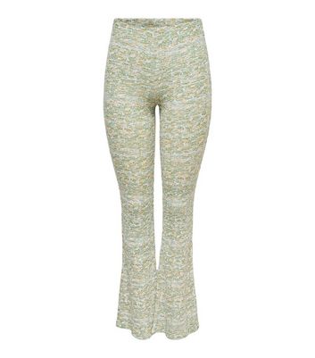 NEON & NYLON Off White Speckled Flared Trousers New Look