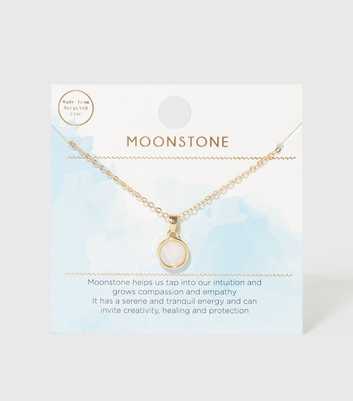 Pale Blue Semi Precious Moonstone Pendant Necklace