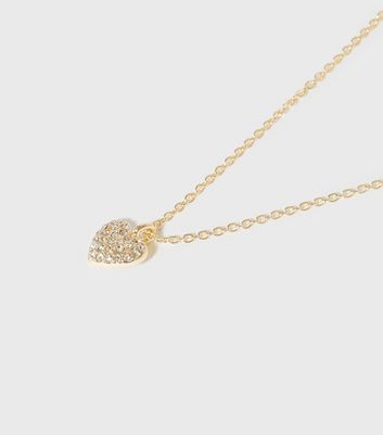 Gold Diamanté Heart Nan Gift Necklace 