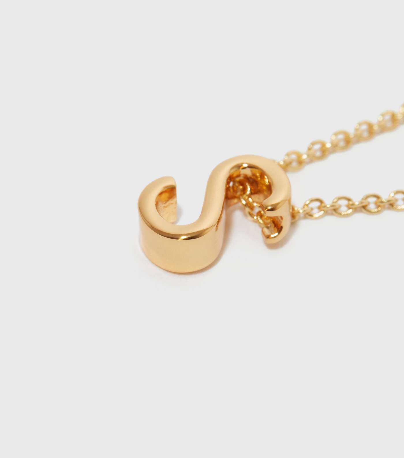 Real Gold Plated S Initial Pendant Necklace Image 2