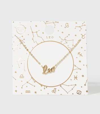 Gold Leo Star Sign Pendant Necklace