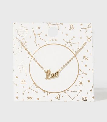 Gold Leo Star Sign Pendant Necklace