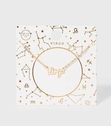 Gold Virgo Star Sign Pendant Necklace