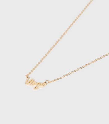 Gold Virgo Star Sign Pendant Necklace 