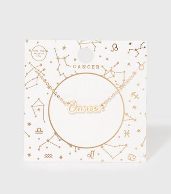 Gold Cancer Star Sign Pendant Necklace