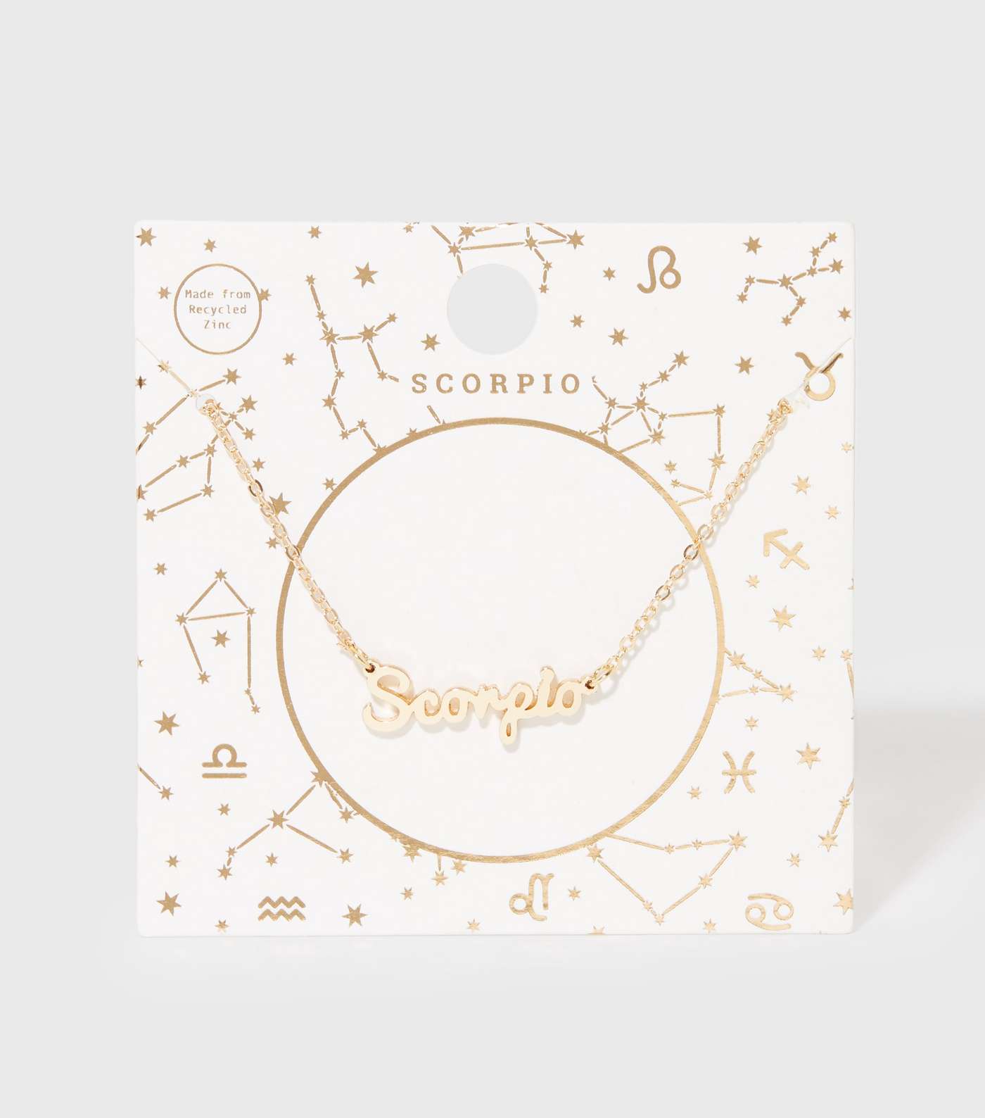 Gold Scorpio Star Sign Pendant Necklace