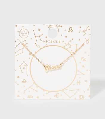 Gold Pisces Star Sign Pendant Necklace