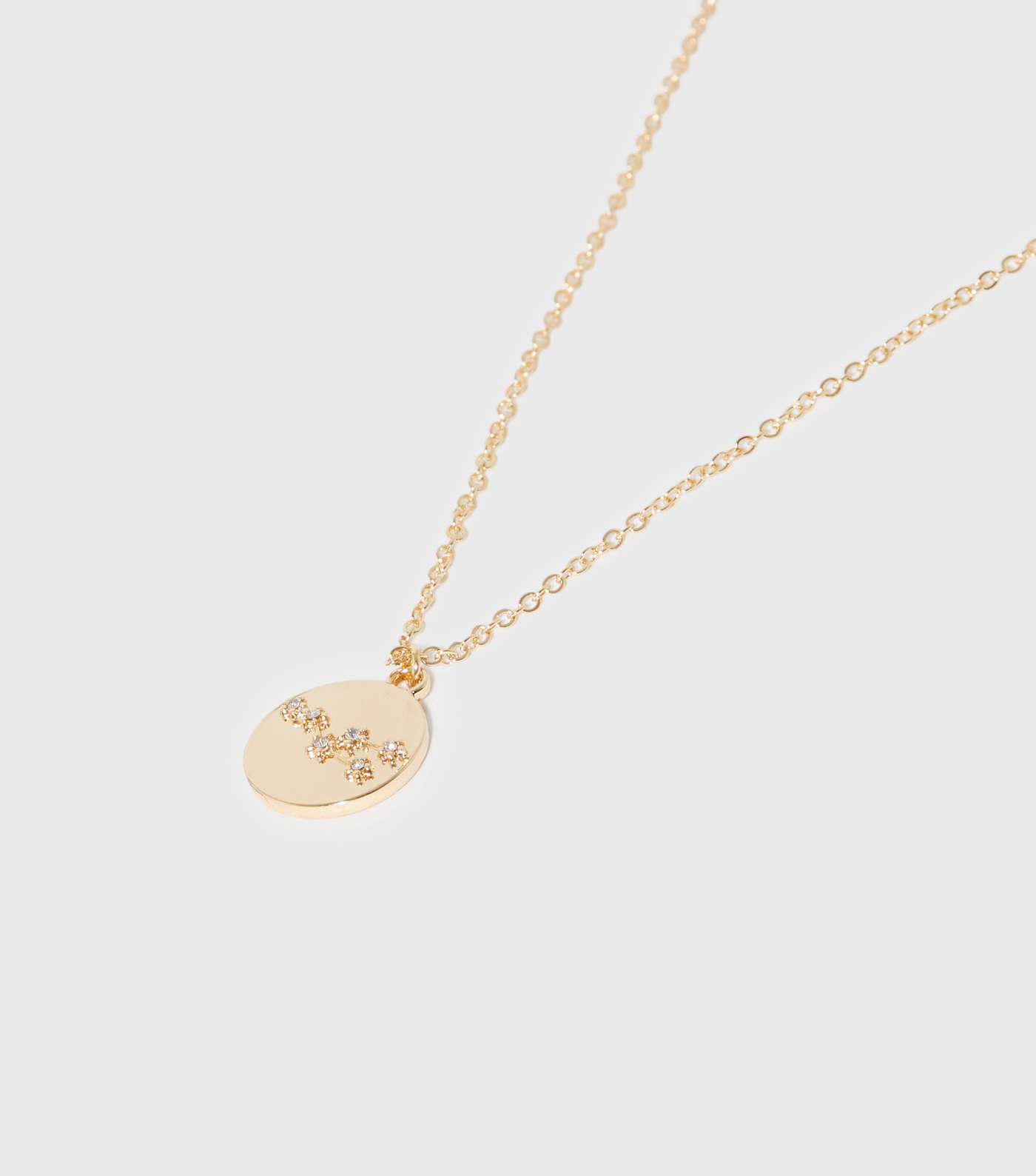 Gold Taurus Star Sign Diamanté Pendant Necklace Image 2
