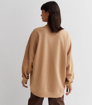 New Look Women's Mink Jersey Crew Neck Oversized Sweatshirt - S