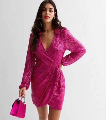 Pink shiny clearance dress