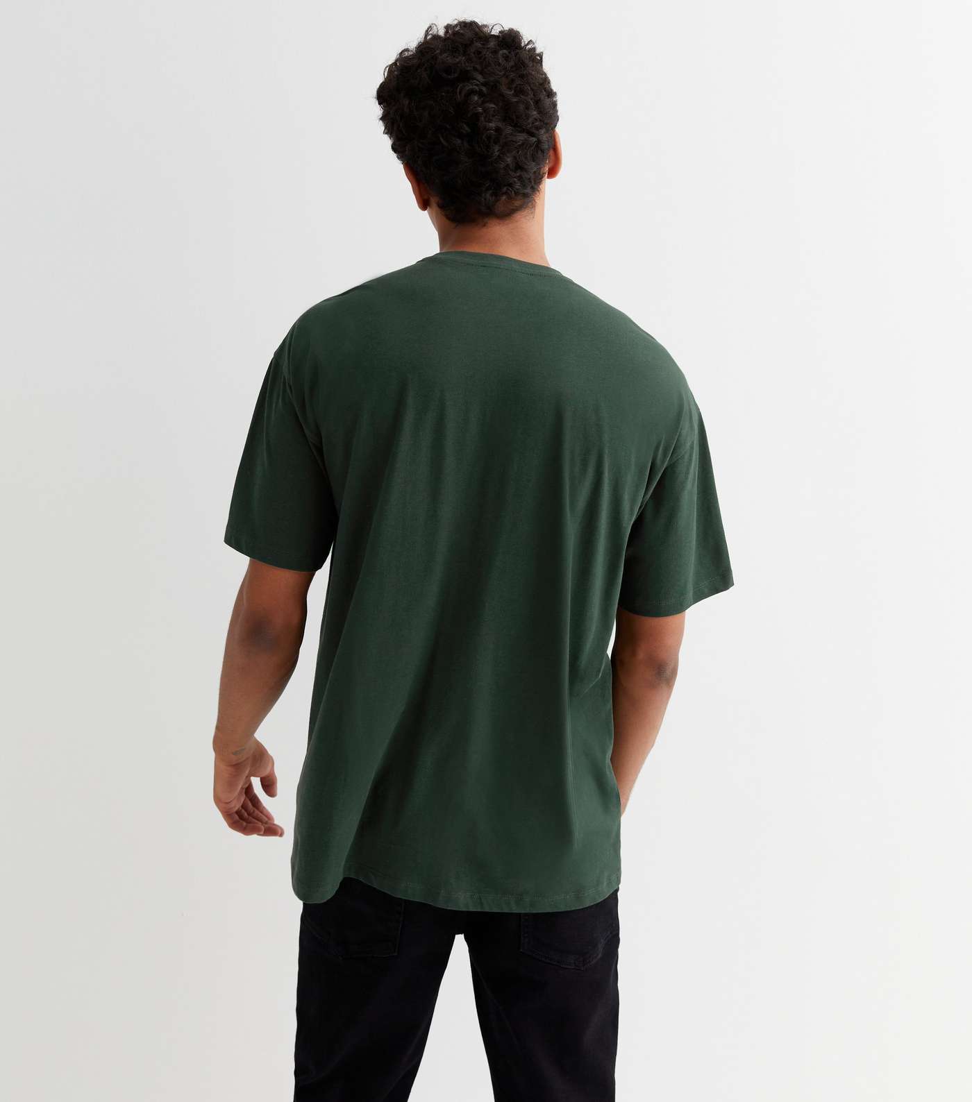 Dark Green Dice Embroidered T-Shirt Image 4