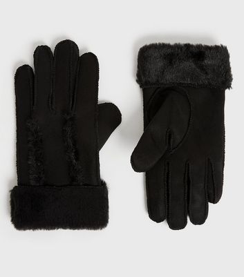 new look sheepskin gloves