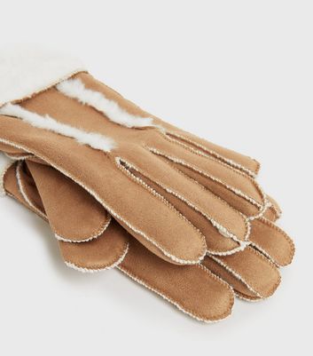 new look sheepskin gloves