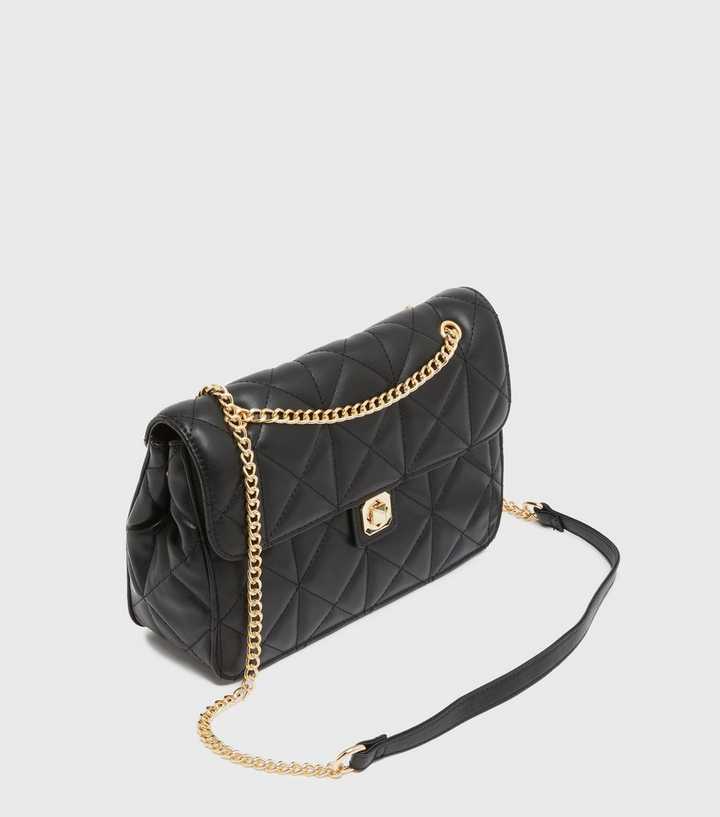Black Vegan Leather Backpacks Twist Lock Quilted Bags