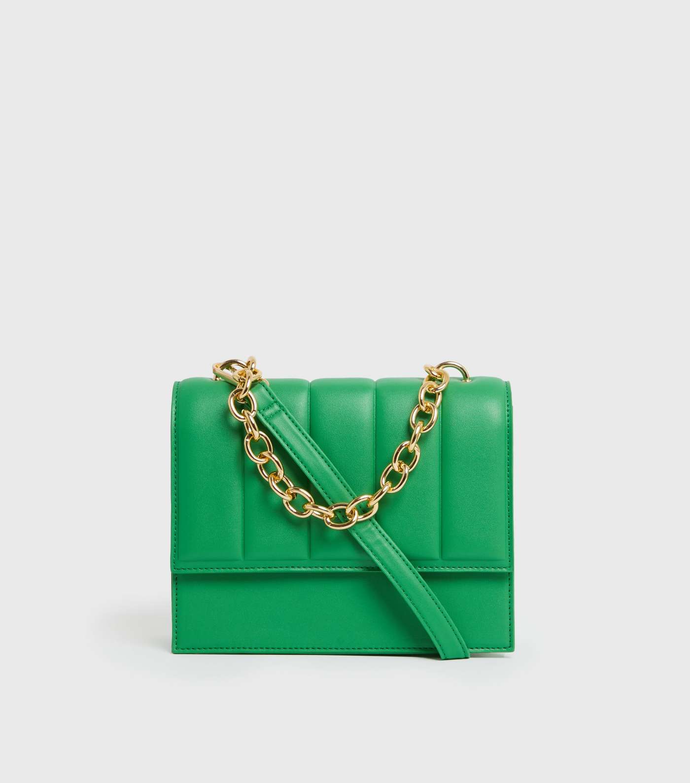 Green Quilted Chain Shoulder Bag