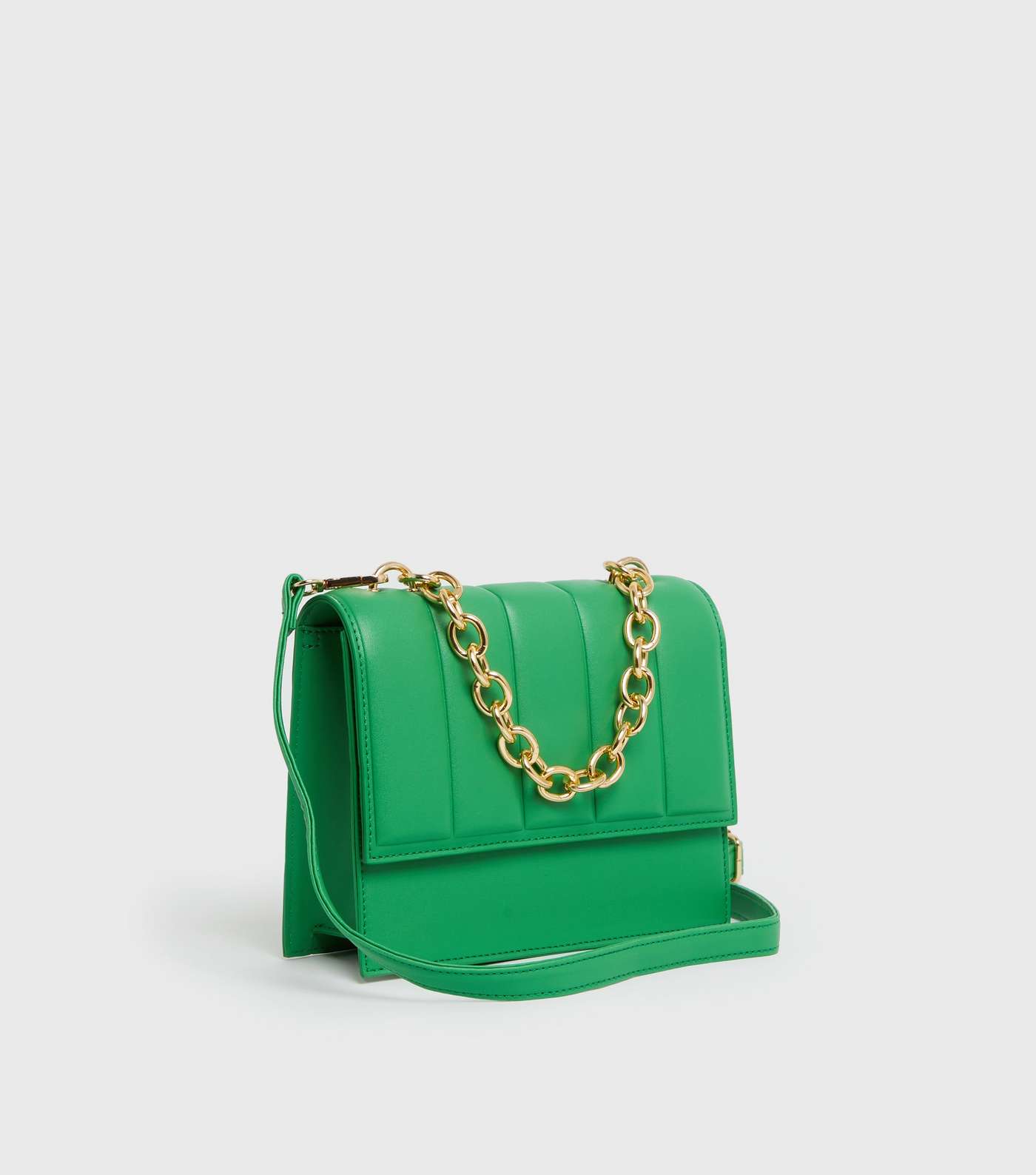 Green Quilted Chain Shoulder Bag Image 3
