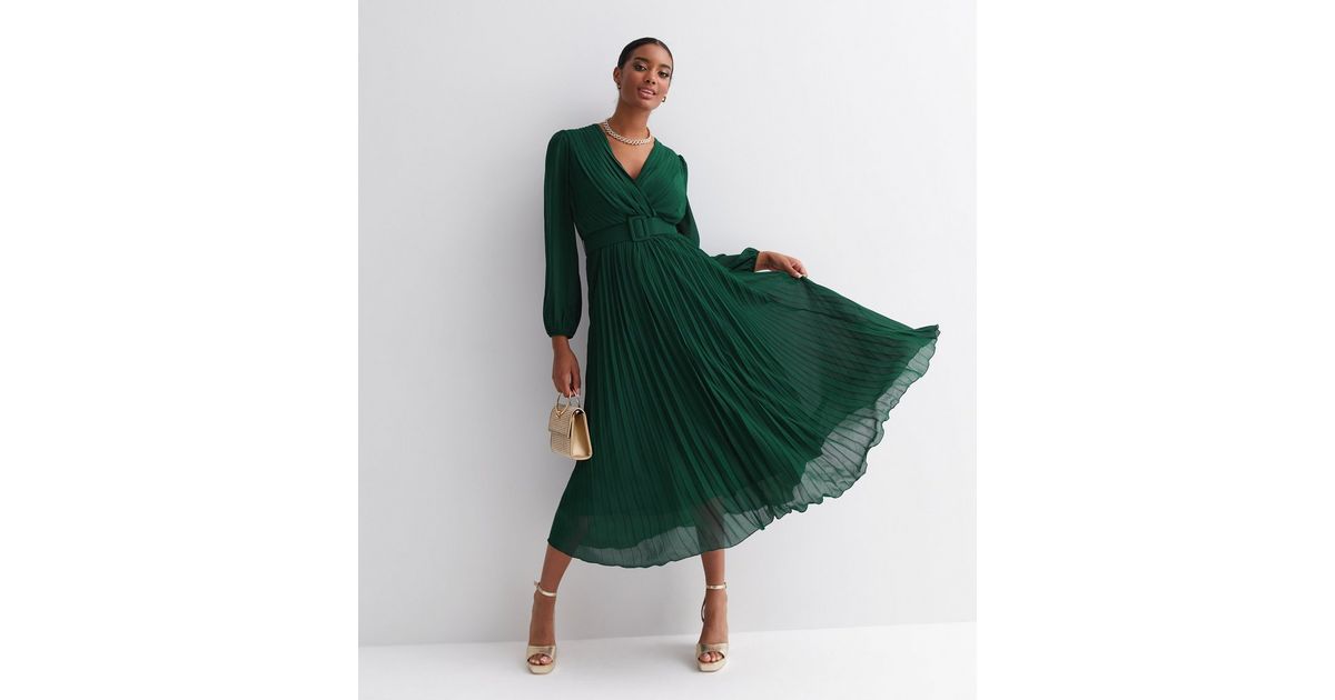 emerald green corduroy dress Forest Green Warm Cotton Corduroy Fit and Flare Maxi Dress 58