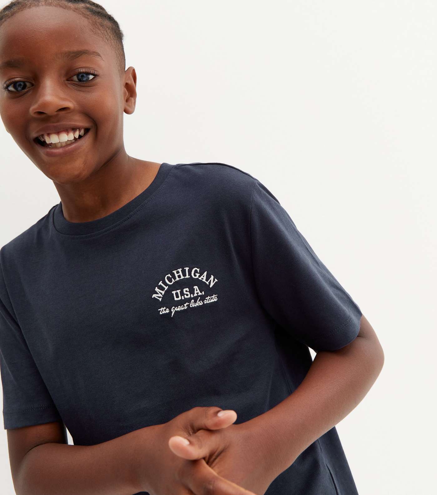KIDS ONLY Dark Grey Michigan Embroidered T-Shirt